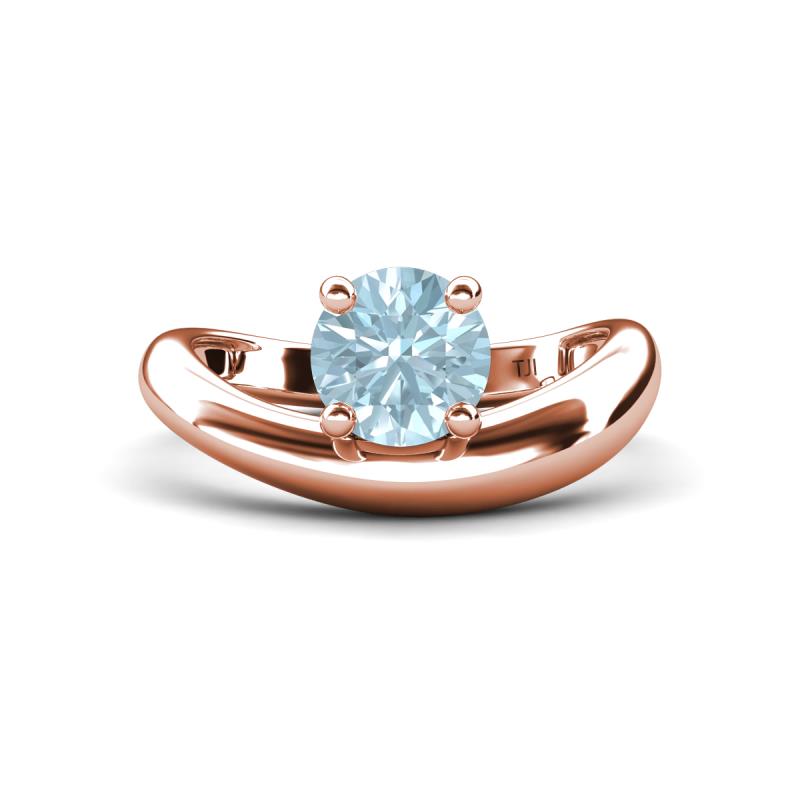 Anahi 0.87 ct Aquamarine Women Curve Solitaire Ring 