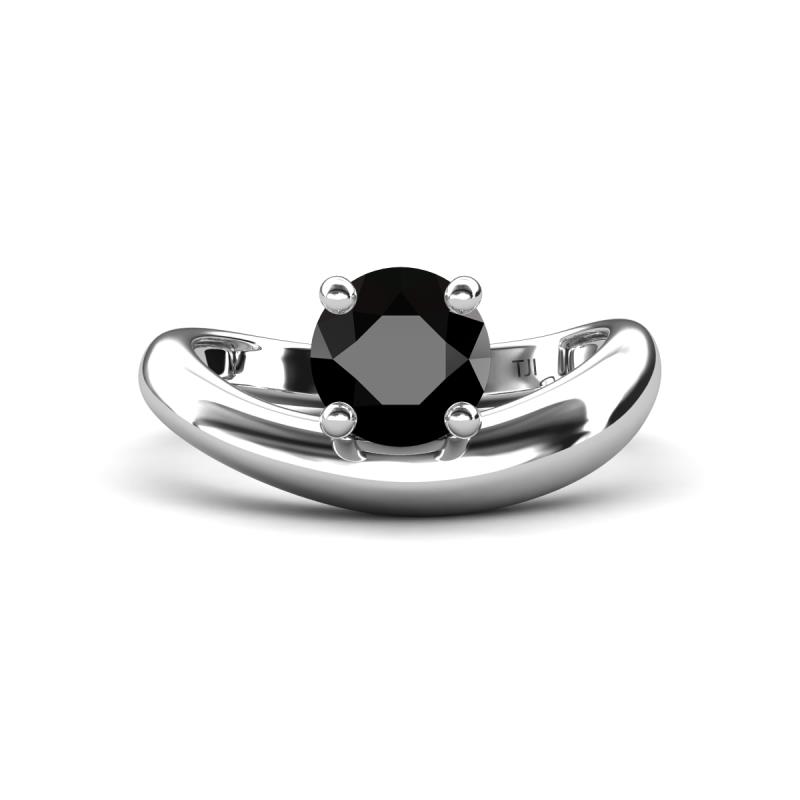 Anahi 1.00 ct Black Diamond Women Curve Solitaire Ring 