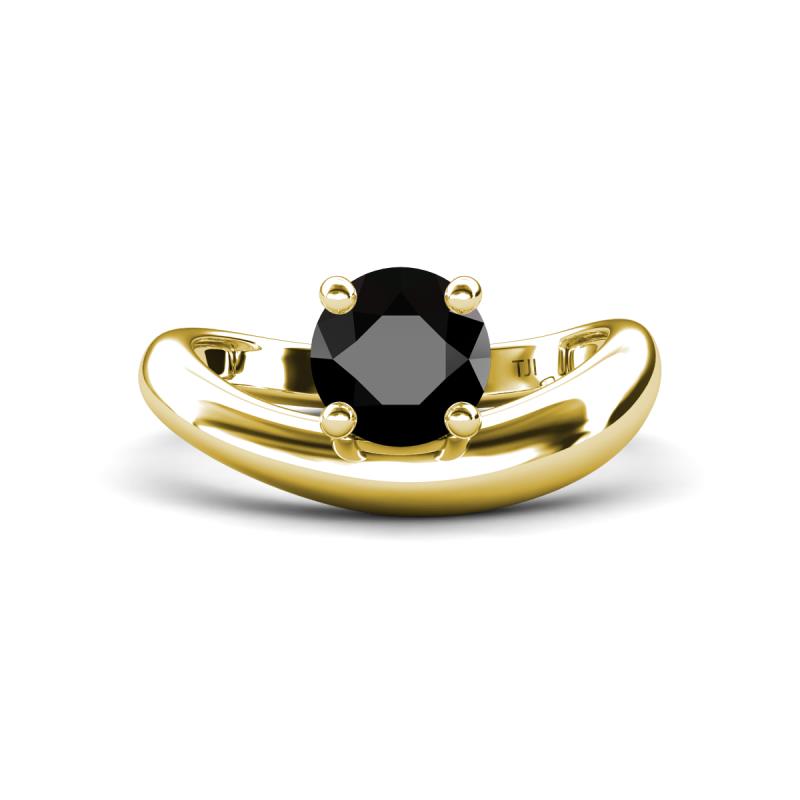 Anahi 1.00 ct Black Diamond Women Curve Solitaire Ring 