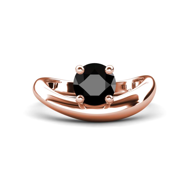 Anahi 1.00 ct Black Diamond Women Curve Solitaire Ring 