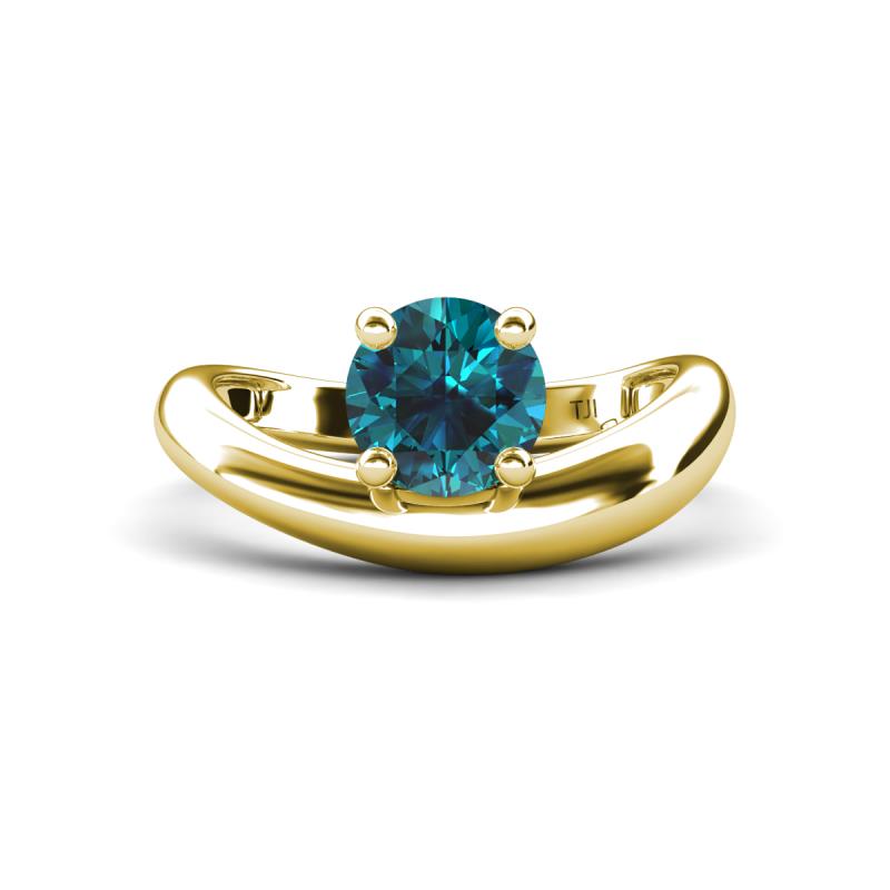 Anahi 0.80 ct Blue Diamond Women Curve Solitaire Ring 