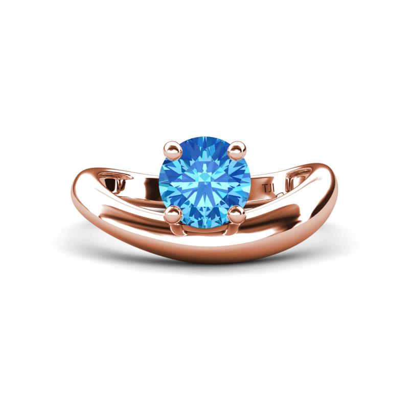 Anahi 0.95 ct Blue Topaz Women Curve Solitaire Ring 