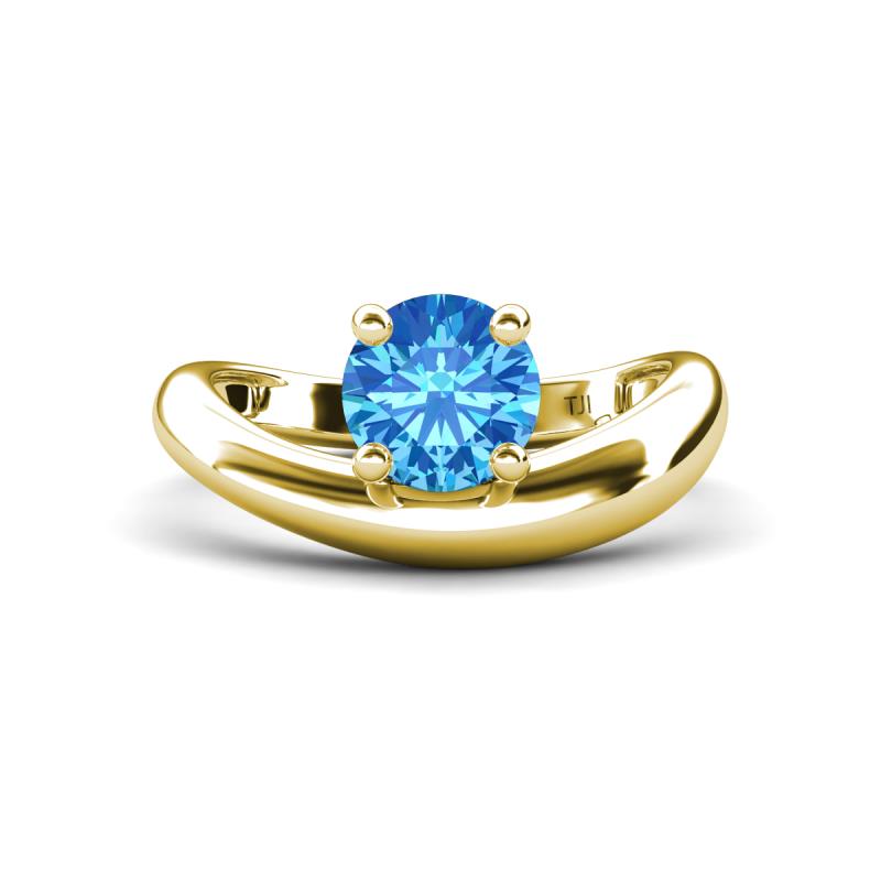 Anahi 0.95 ct Blue Topaz Women Curve Solitaire Ring 