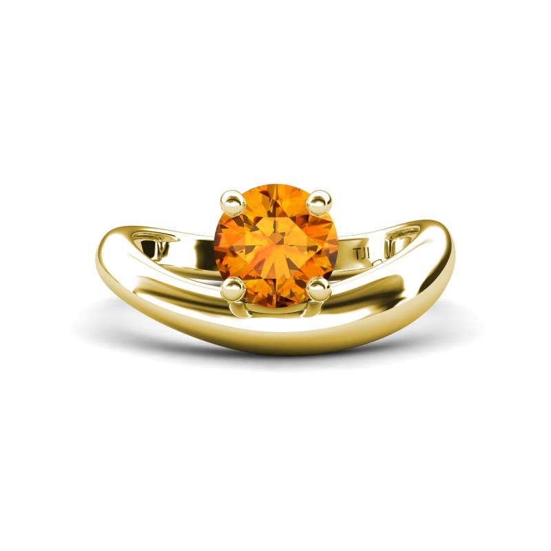 Anahi 0.87 ct Citrine Women Curve Solitaire Ring 