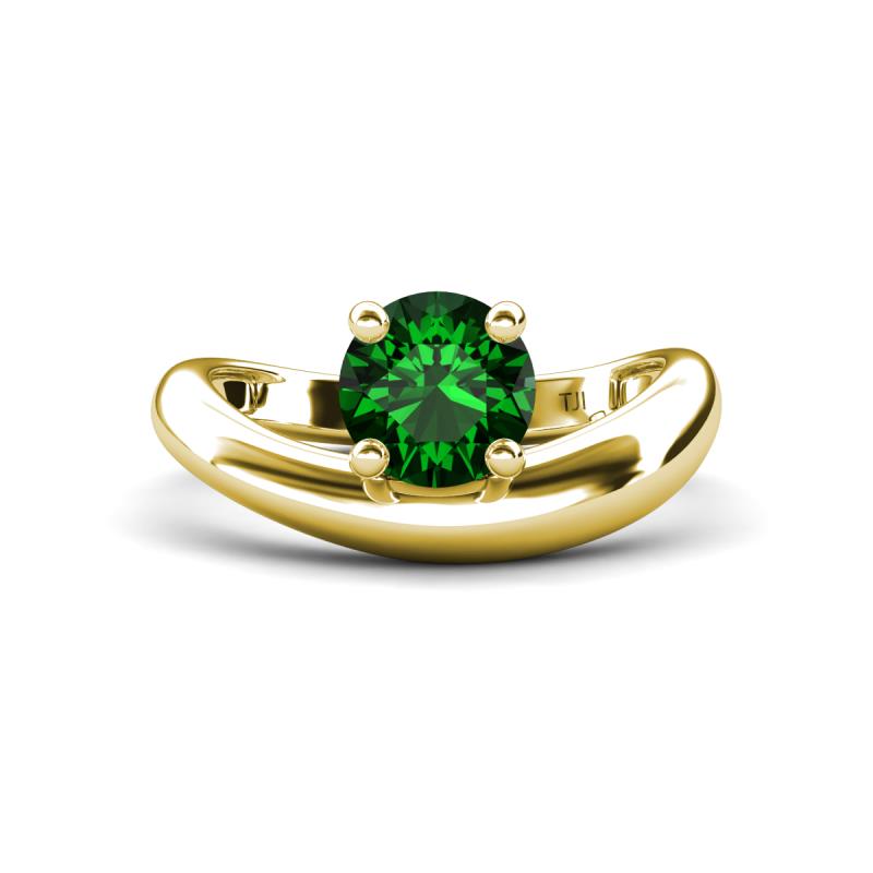 Anahi 0.85 ct Created Emerald Women Curve Solitaire Ring 