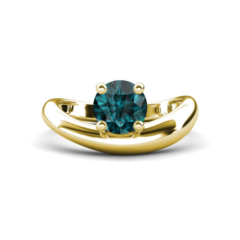 Anahi 0.95 ct London Blue Topaz Women Curve Solitaire Ring 