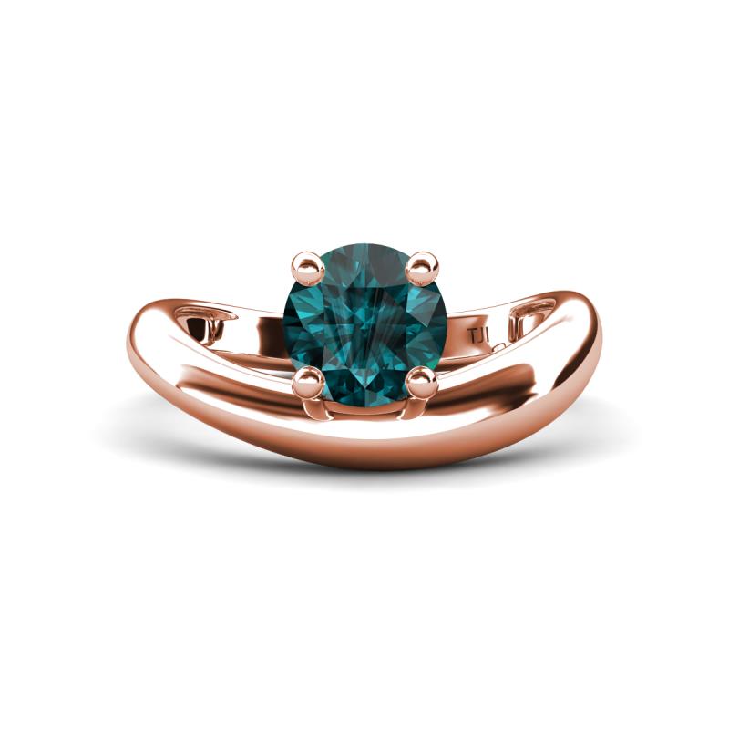 Anahi 0.95 ct London Blue Topaz Women Curve Solitaire Ring 