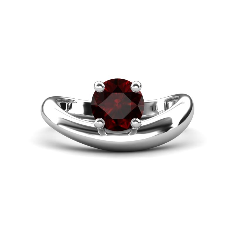 Anahi 1.05 ct Red Garnet Women Curve Solitaire Ring 