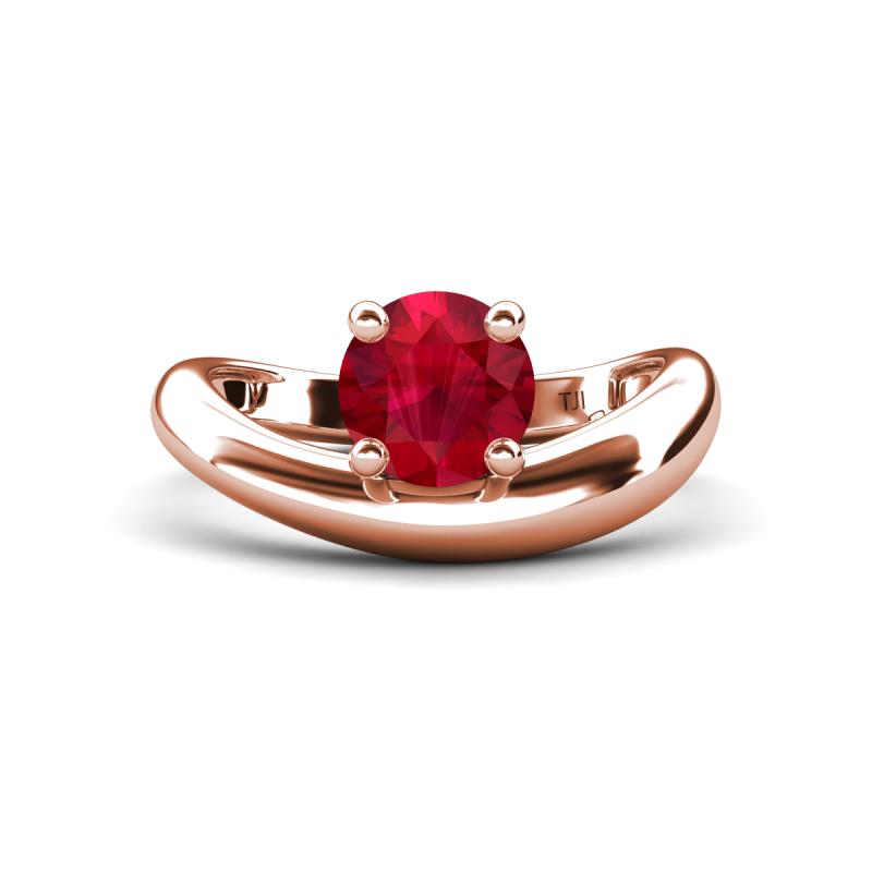 Anahi 0.95 ct Created Ruby Women Curve Solitaire Ring 