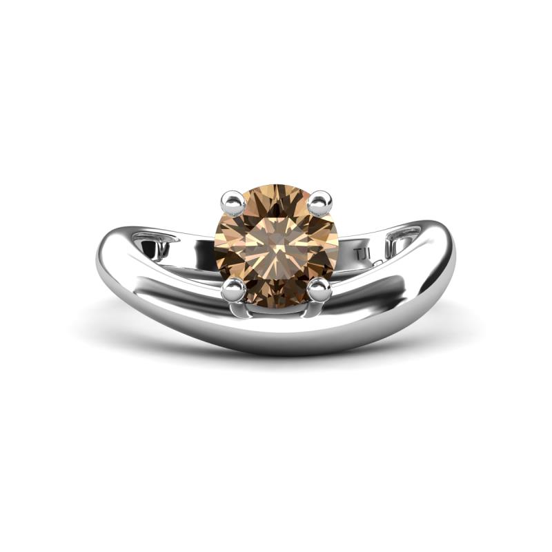Anahi 1.00 ct Smoky Quartz Women Curve Solitaire Ring 