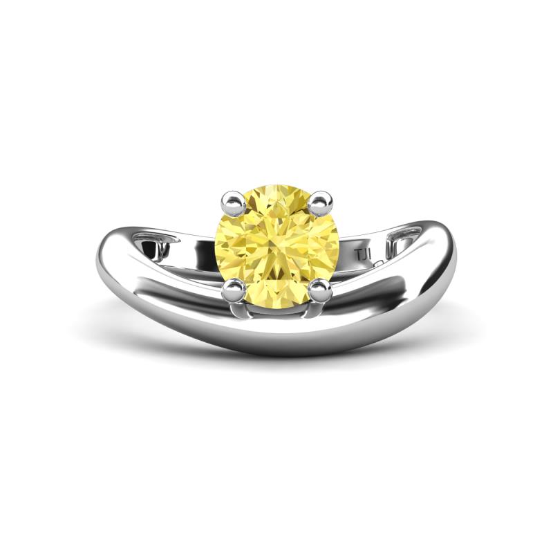 Anahi 1.20 ct Created Yellow Sapphire Women Curve Solitaire Ring 