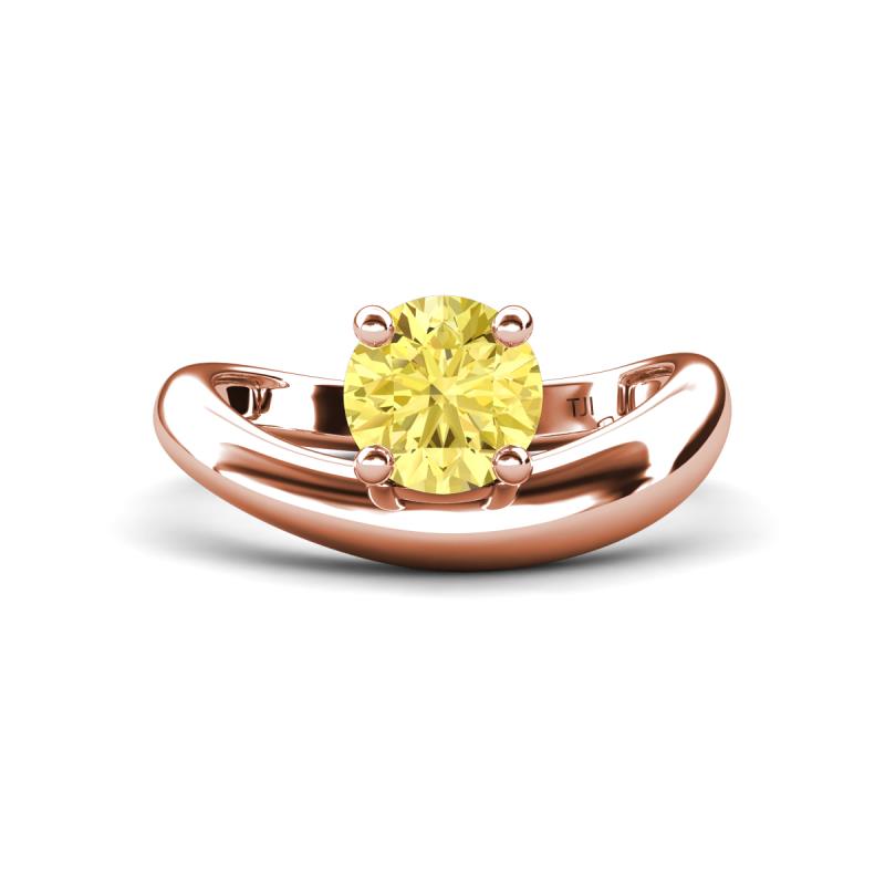 Anahi 1.20 ct Created Yellow Sapphire Women Curve Solitaire Ring 