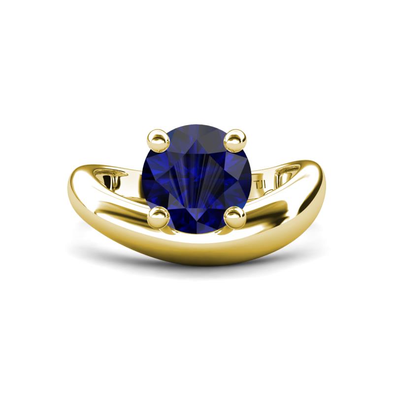 Anahi 2.50 ct Created Blue Sapphire Women Curve Solitaire Ring 