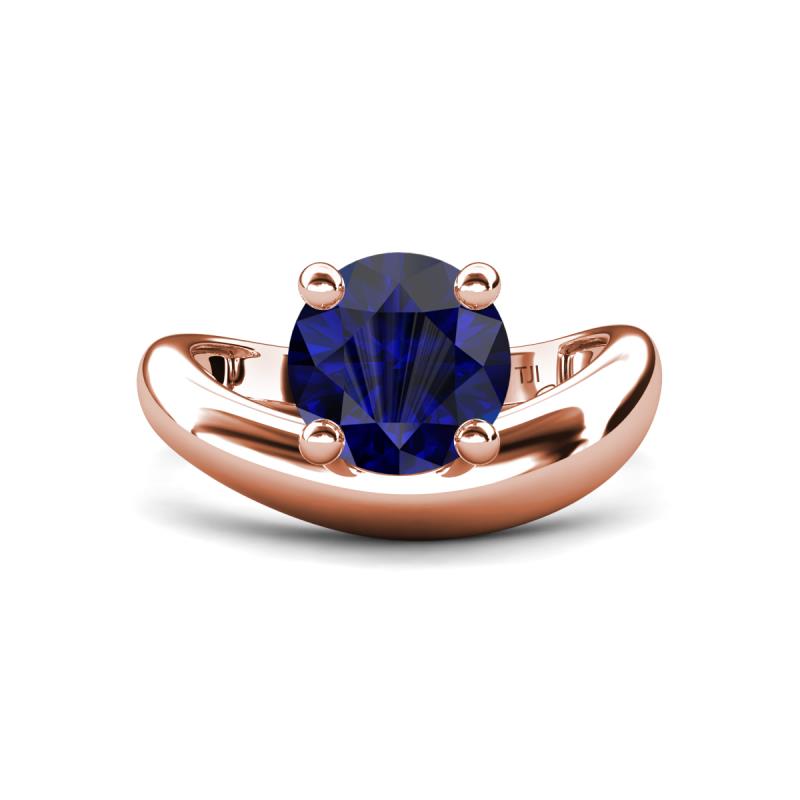 Anahi 2.50 ct Created Blue Sapphire Women Curve Solitaire Ring 