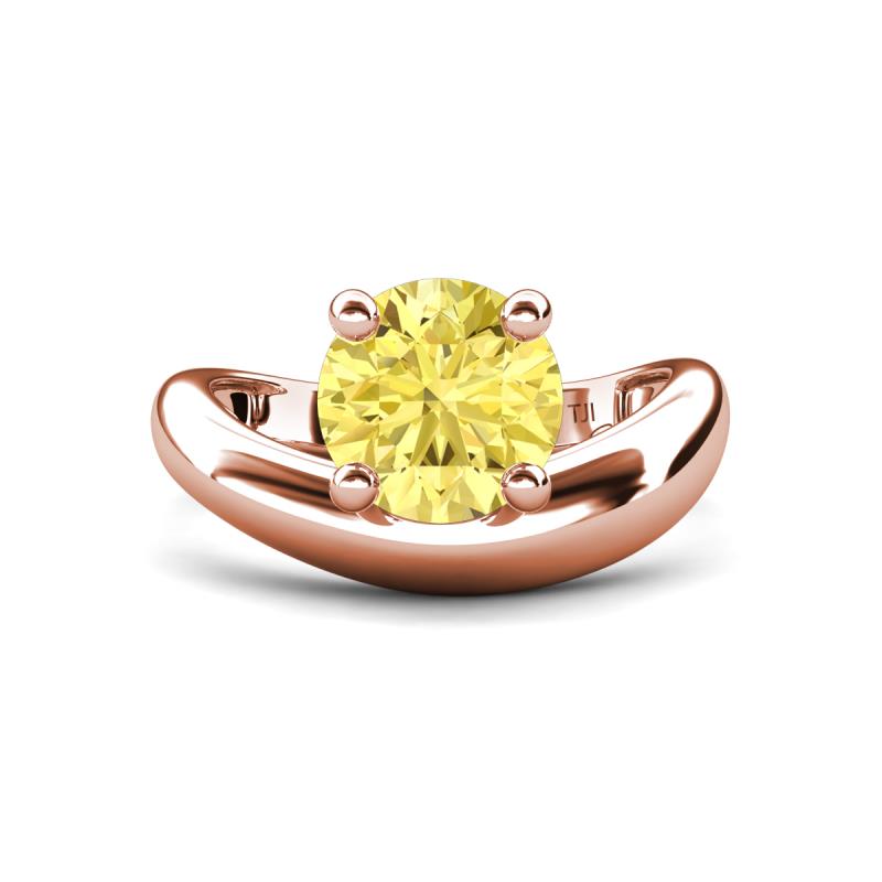 Anahi 2.50 ct Created Yellow Sapphire Women Curve Solitaire Ring 