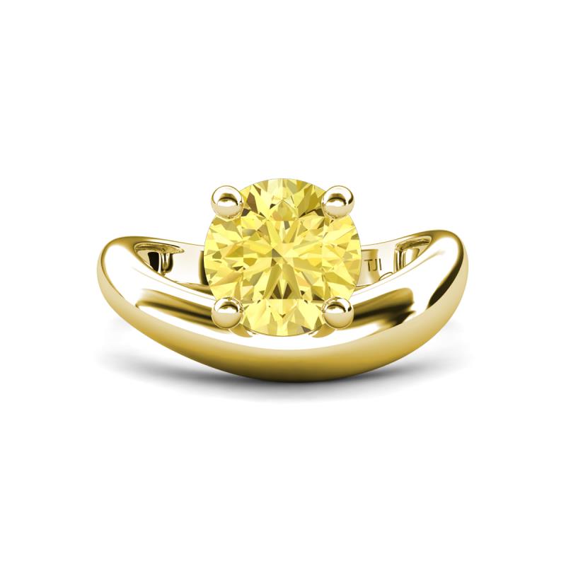 Anahi 2.50 ct Created Yellow Sapphire Women Curve Solitaire Ring 
