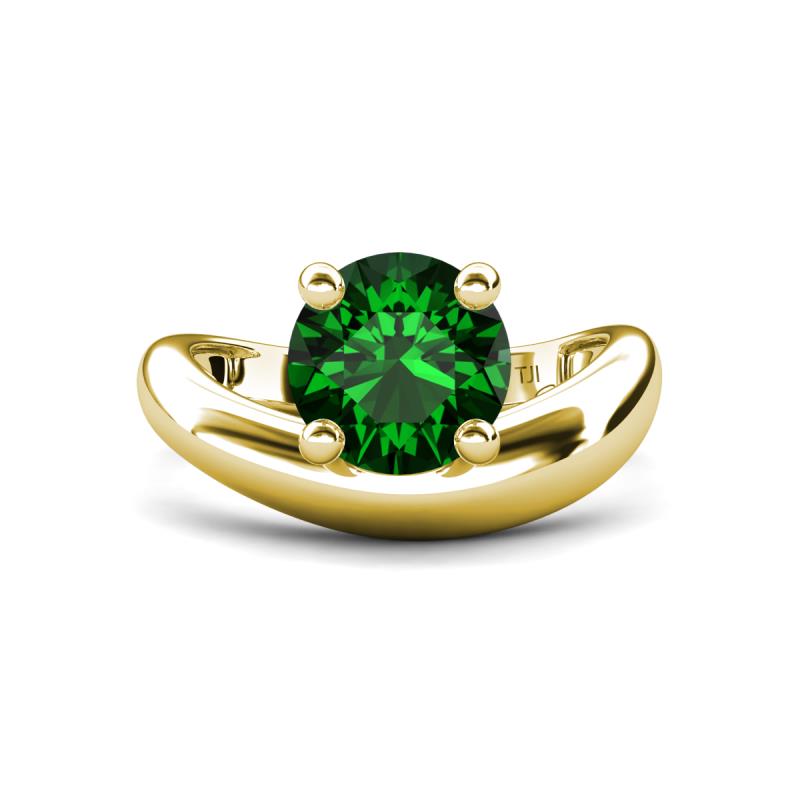 Anahi 1.75 ct Created Emerald Women Curve Solitaire Ring 