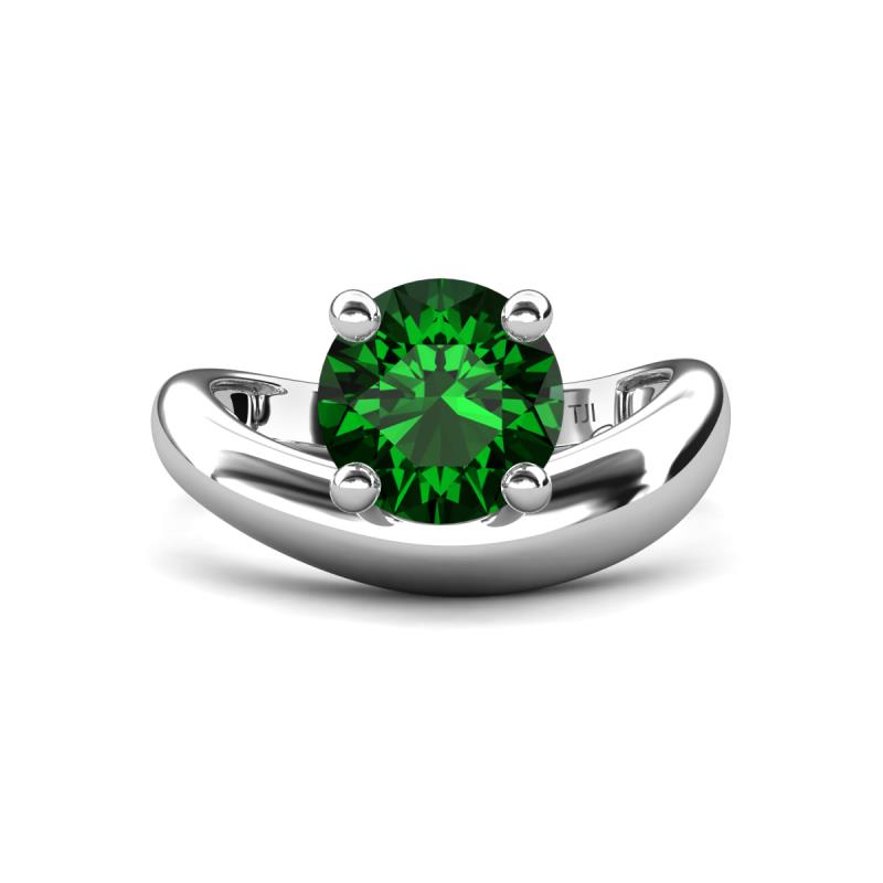 Anahi 1.75 ct Created Emerald Women Curve Solitaire Ring 