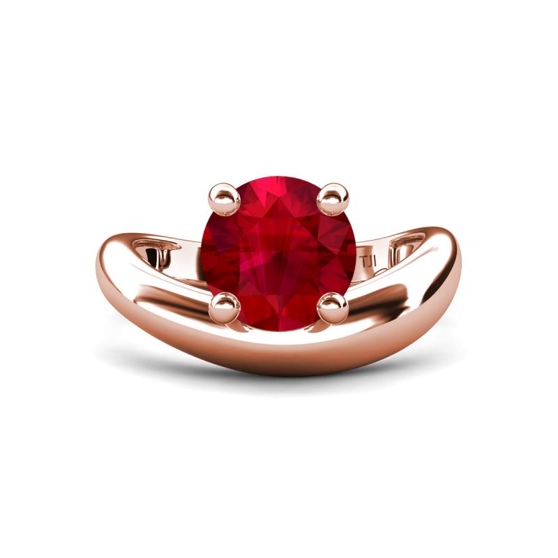 Anahi 2.75 ct Created Ruby Women Curve Solitaire Ring 