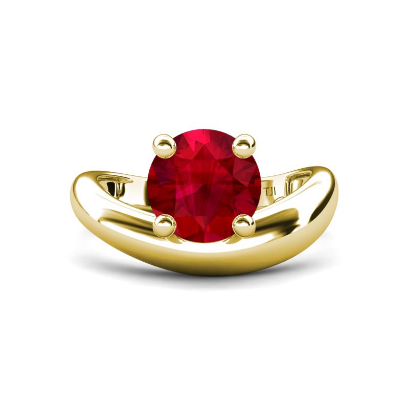 Anahi 2.75 ct Created Ruby Women Curve Solitaire Ring 