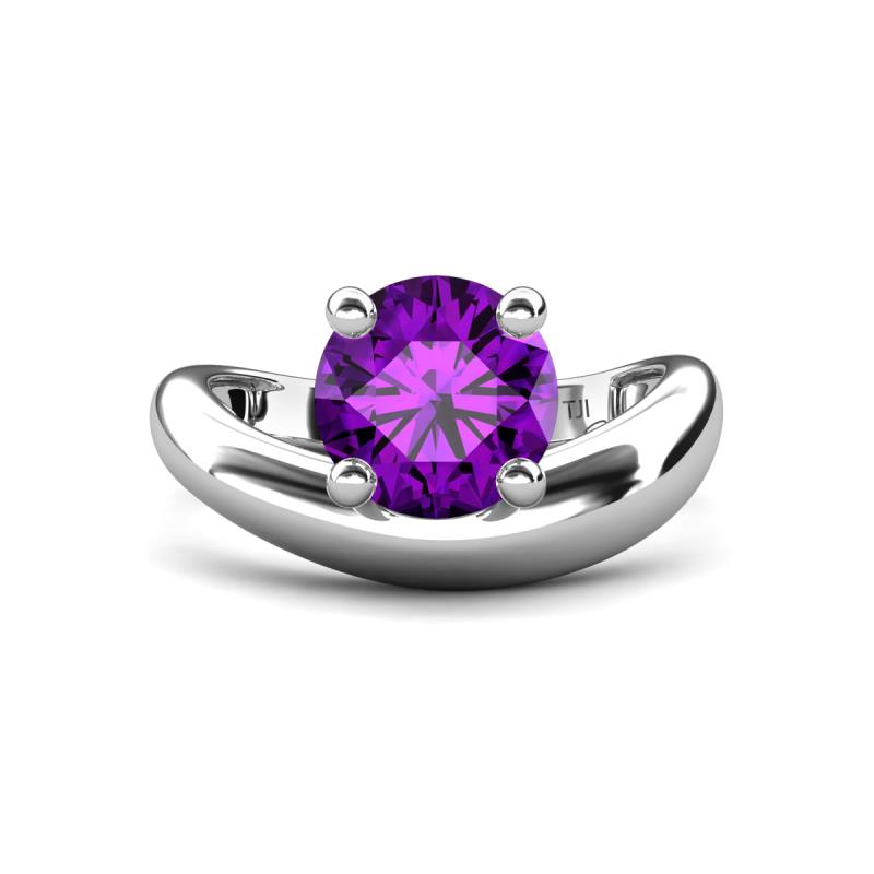 Anahi 1.90 ct Amethyst Women Curve Solitaire Ring 