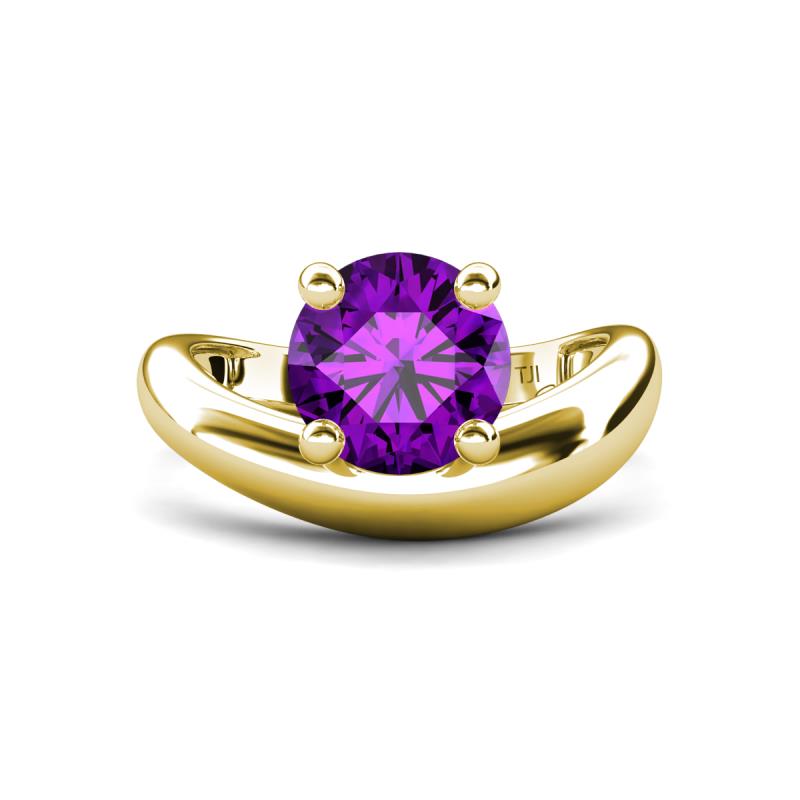Anahi 1.90 ct Amethyst Women Curve Solitaire Ring 