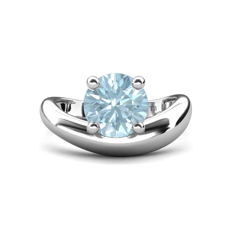 Anahi 1.90 ct Aquamarine Women Curve Solitaire Ring 