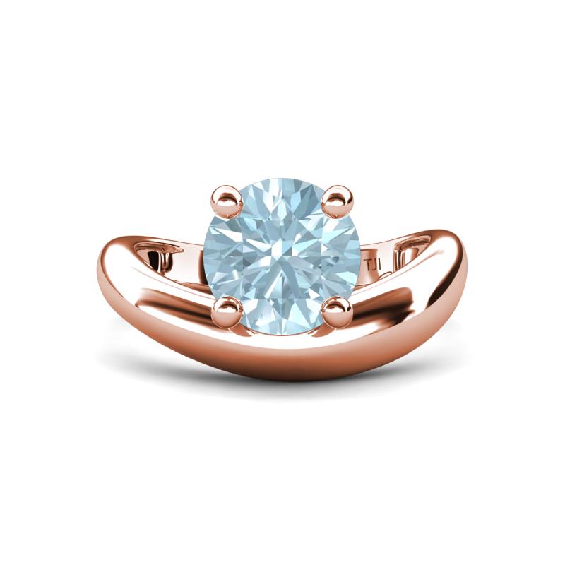 Anahi 1.90 ct Aquamarine Women Curve Solitaire Ring 