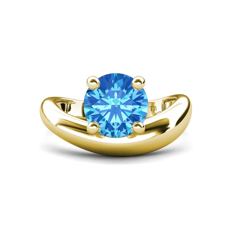 Anahi 2.00 ct Blue Topaz Women Curve Solitaire Ring 