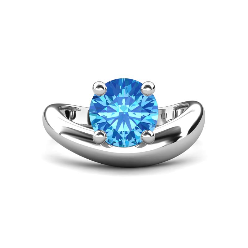 Anahi 2.00 ct Blue Topaz Women Curve Solitaire Ring 