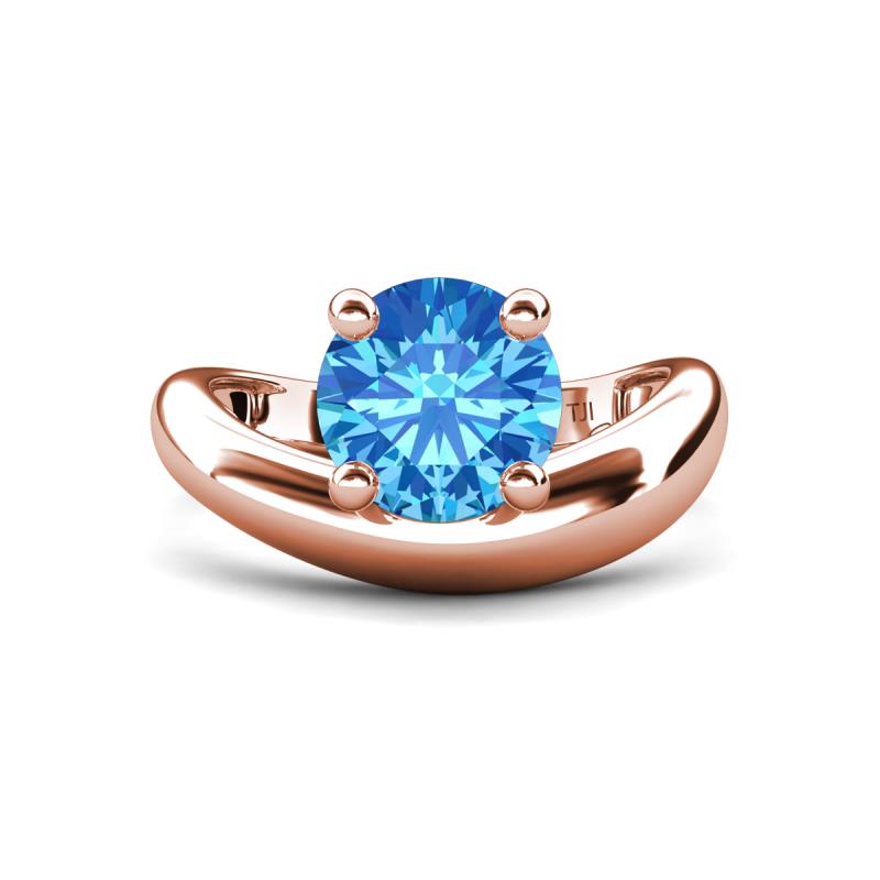 Anahi 2.00 ct Blue Topaz Women Curve Solitaire Ring 