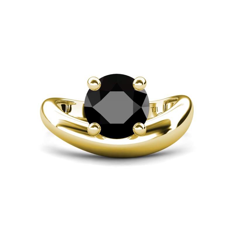 Anahi 3.00 ct Black Diamond Women Curve Solitaire Ring 