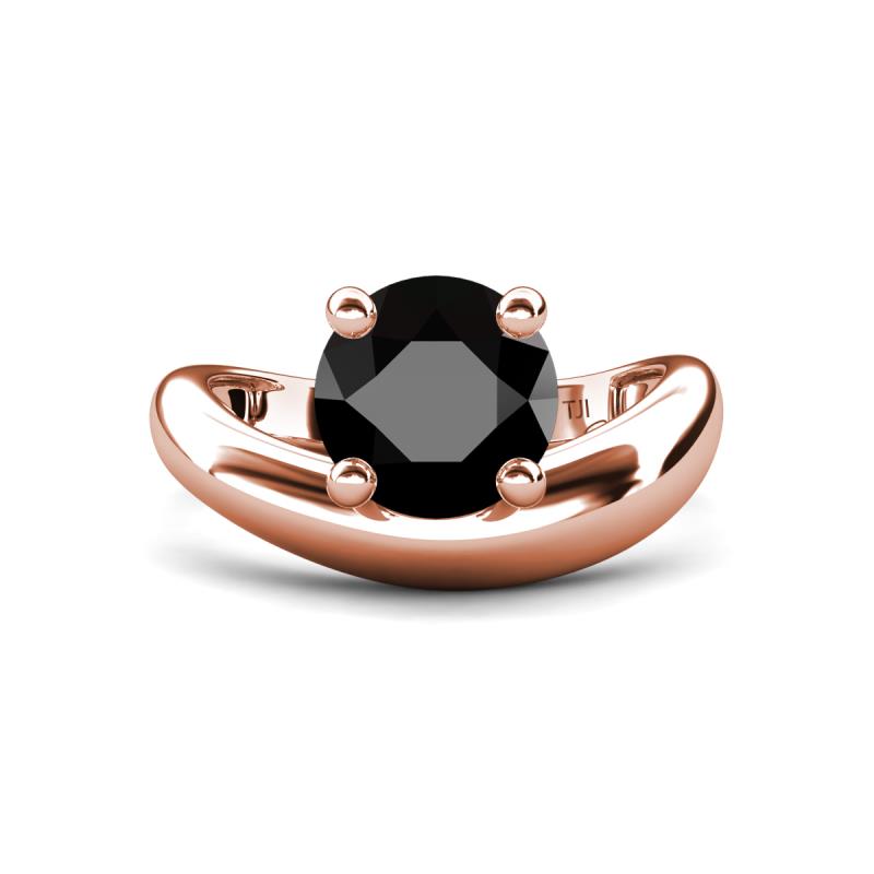 Anahi 3.00 ct Black Diamond Women Curve Solitaire Ring 