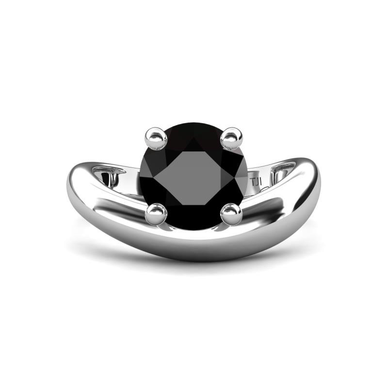 Anahi 3.00 ct Black Diamond Women Curve Solitaire Ring 