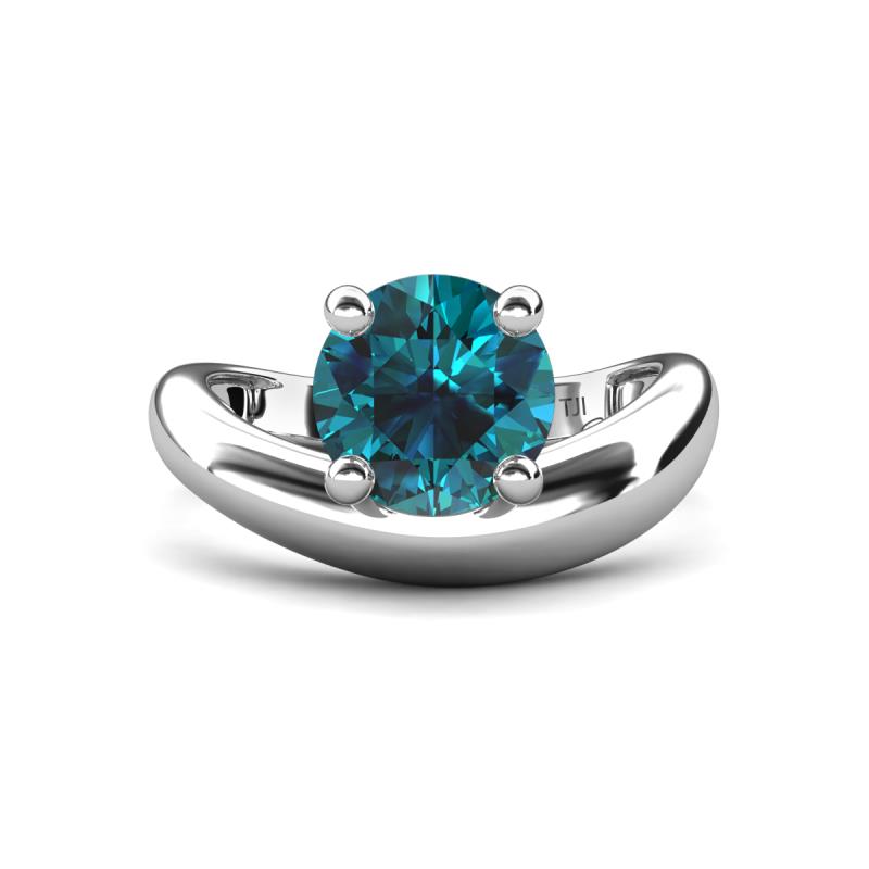 Anahi 2.00 ct Blue Diamond Women Curve Solitaire Ring 