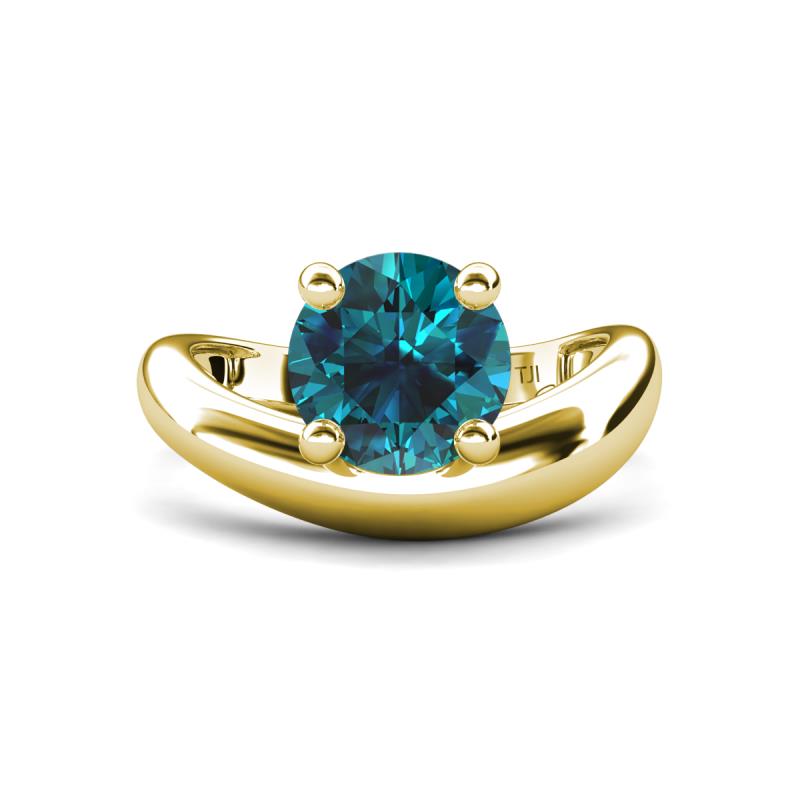 Anahi 2.00 ct Blue Diamond Women Curve Solitaire Ring 