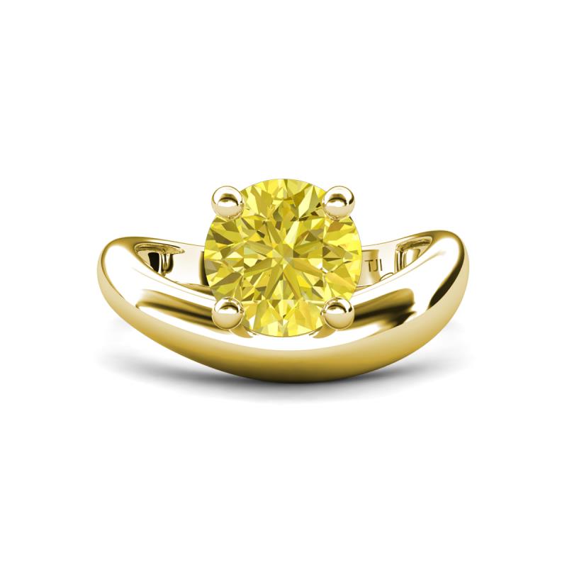 Anahi 2.00 ct Yellow Diamond Women Curve Solitaire Ring 