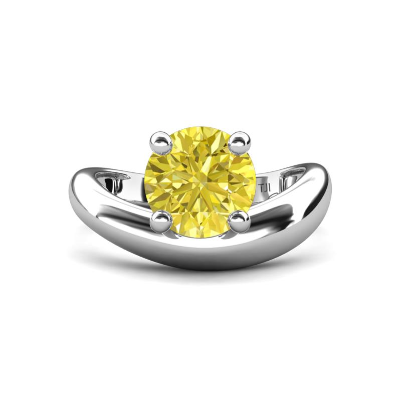 Anahi 2.00 ct Yellow Diamond Women Curve Solitaire Ring 