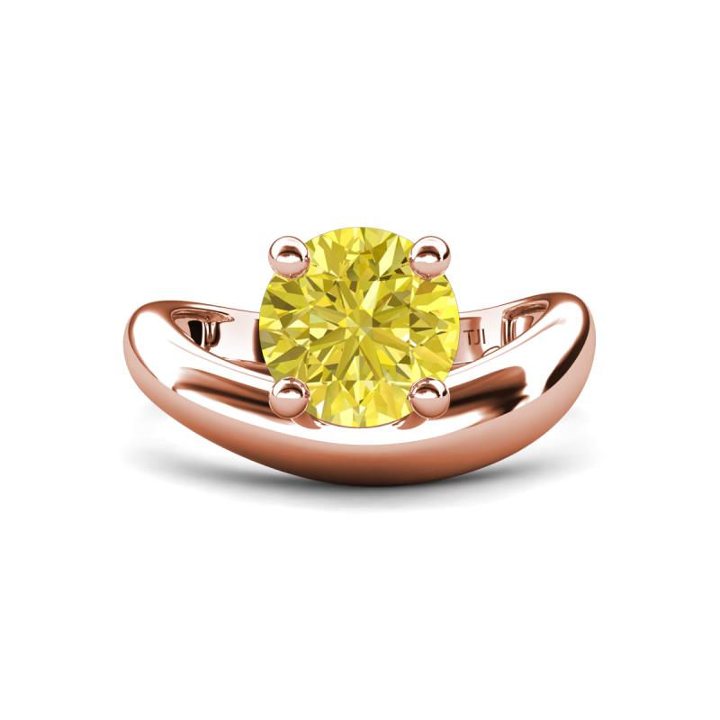 Anahi 2.00 ct Yellow Diamond Women Curve Solitaire Ring 