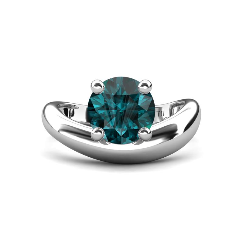 Anahi 2.00 ct London Blue Topaz Women Curve Solitaire Ring 