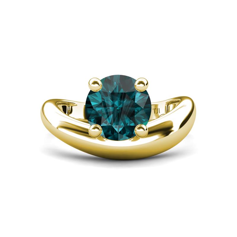 Anahi 2.00 ct London Blue Topaz Women Curve Solitaire Ring 