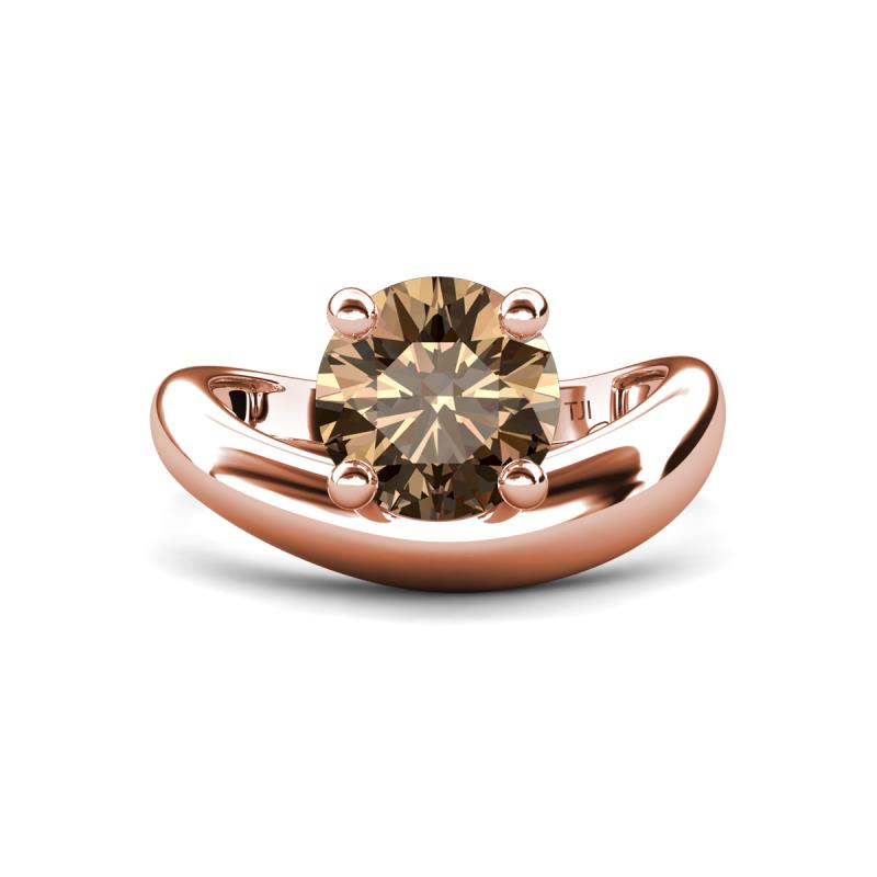 Anahi 1.80 ct Smoky Quartz Women Curve Solitaire Ring 