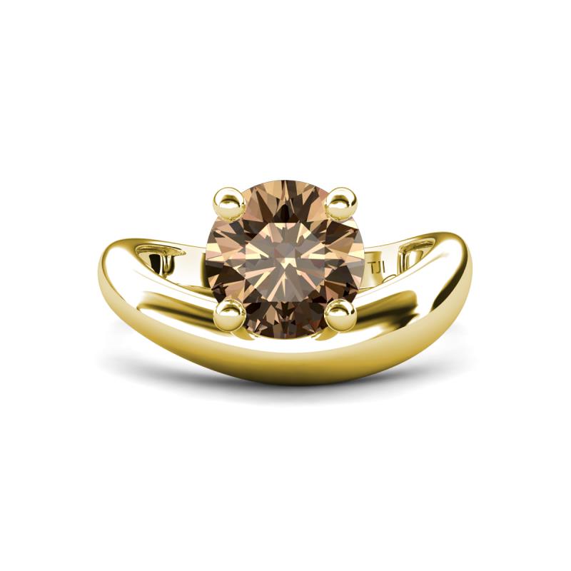 Anahi 1.80 ct Smoky Quartz Women Curve Solitaire Ring 