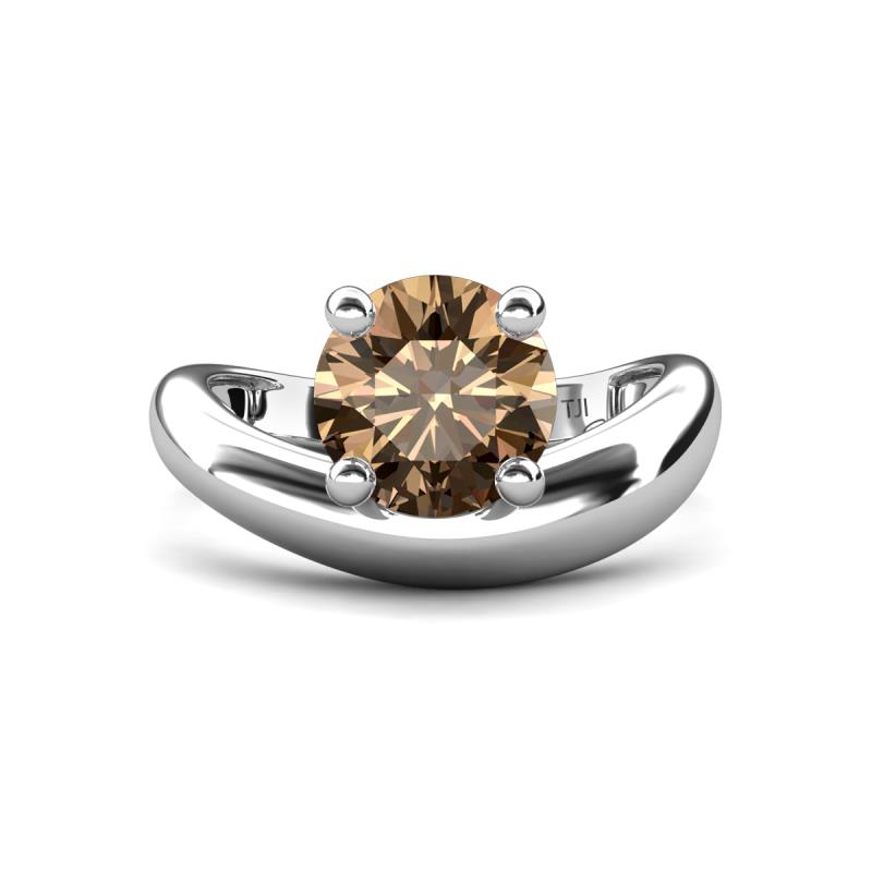 Anahi 1.80 ct Smoky Quartz Women Curve Solitaire Ring 
