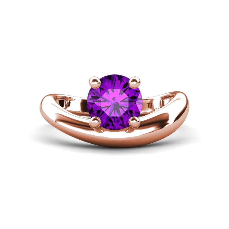 Anahi 1.15 ct Amethyst Women Curve Solitaire Ring 