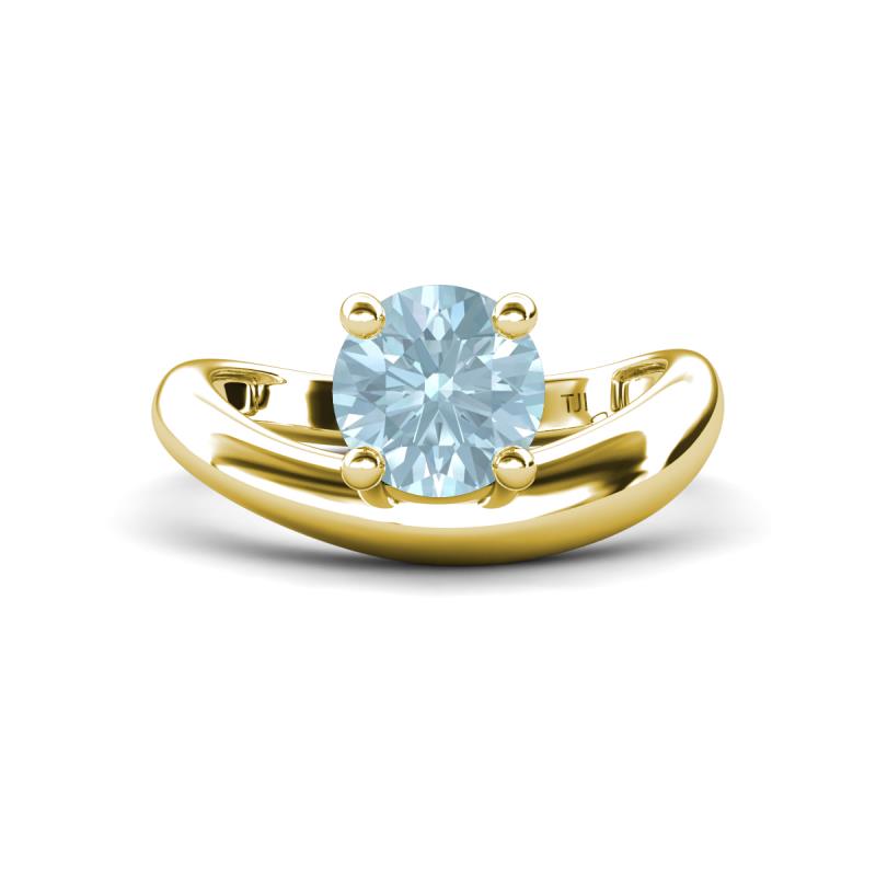 Anahi 1.15 ct Aquamarine Women Curve Solitaire Ring 