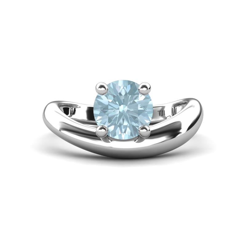Anahi 1.15 ct Aquamarine Women Curve Solitaire Ring 