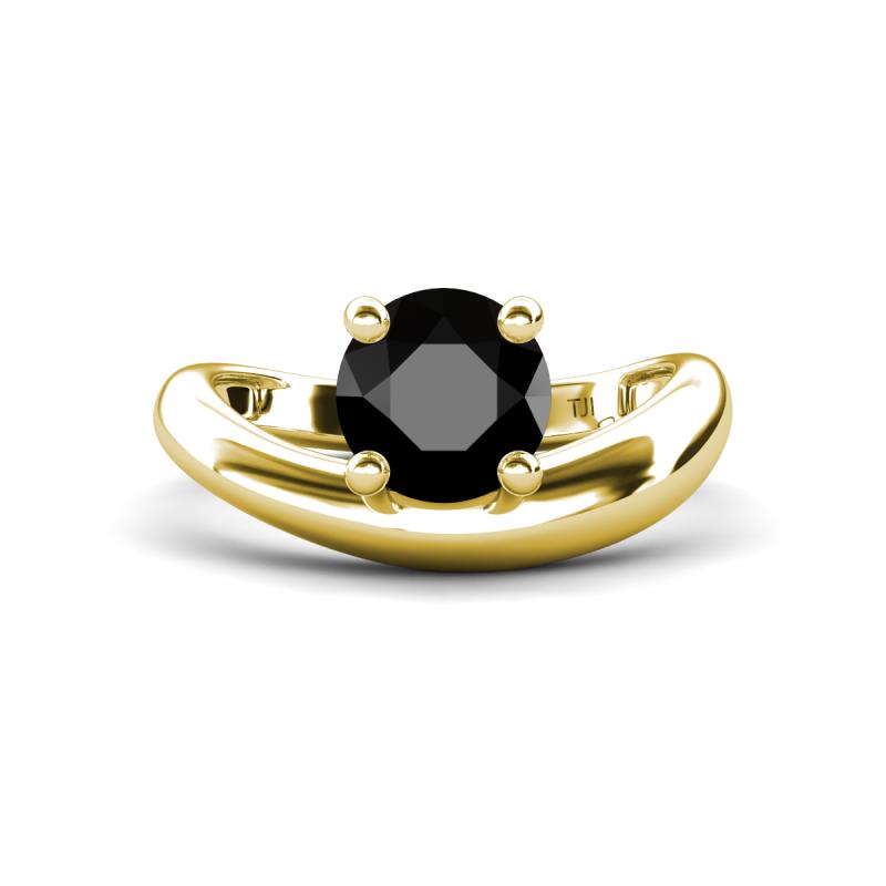 Anahi 2.00 ct Black Diamond Women Curve Solitaire Ring 