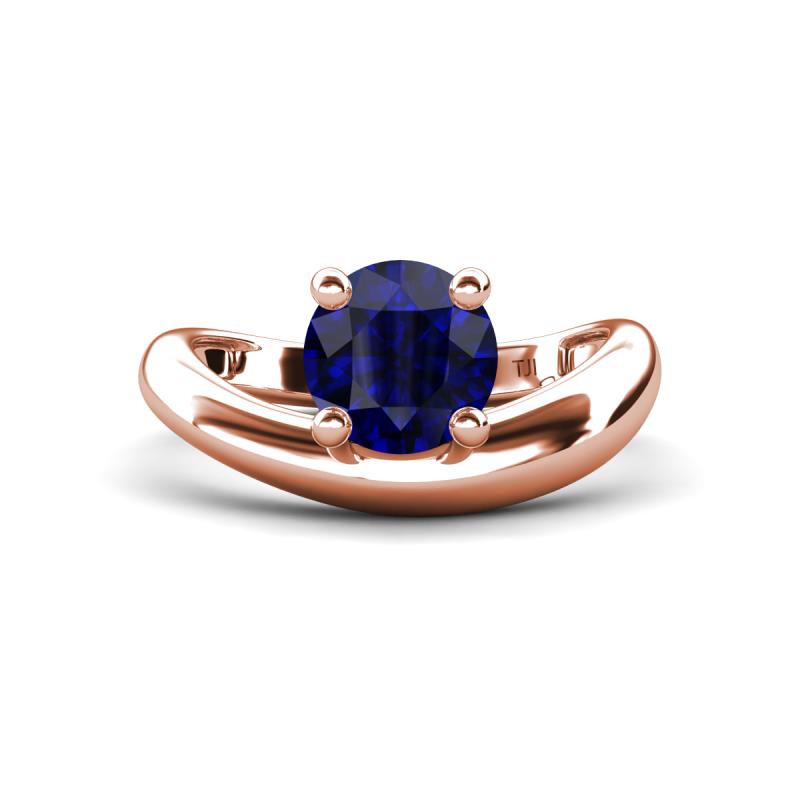 Anahi 1.85 ct Created Blue Sapphire Women Curve Solitaire Ring 