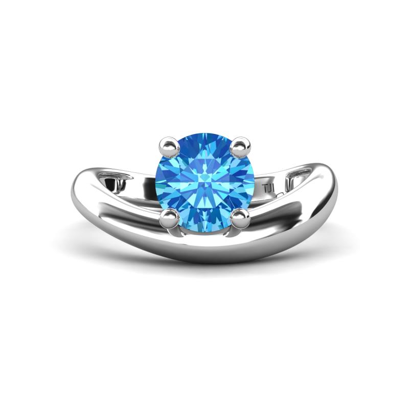 Anahi 1.25 ct Blue Topaz Women Curve Solitaire Ring 